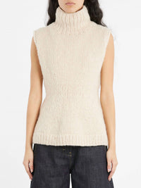 LAUREN MANOOGIAN Handknit Peplum Shell Vest in alabaster - women's jacket - view 4