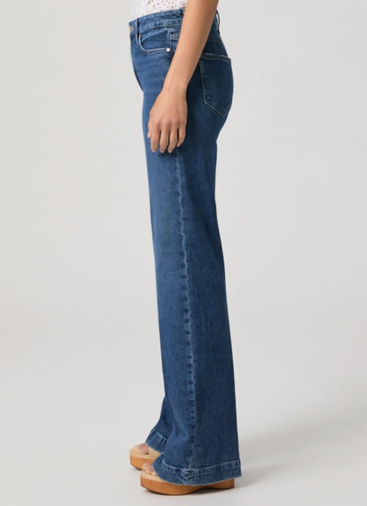 Paige Leenah 32" High-Rise Jeans in sound check - women's jeans - detail view