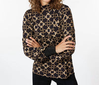 Esqualo - Catharina Gathering Chain Print Long Sleeve Top
