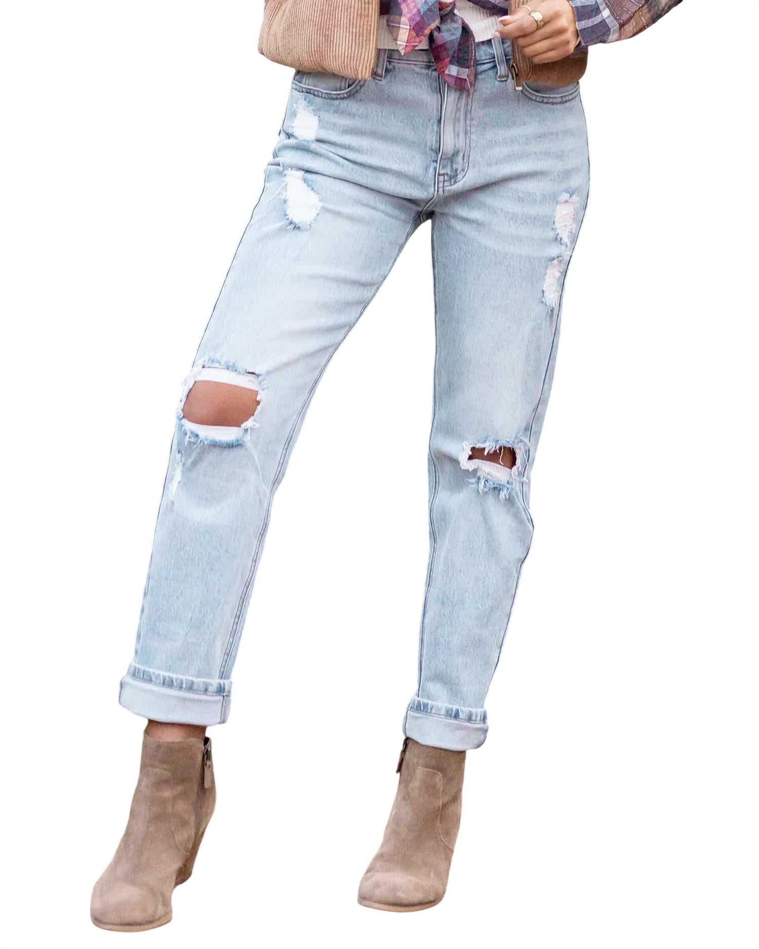 Grace And Lace - Mid-rise Girlfriend Jean