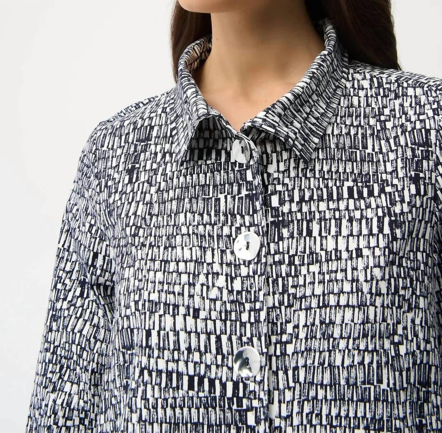 Joseph Ribkoff - Abstract 3/4 Sleeve Trapeze Jacket