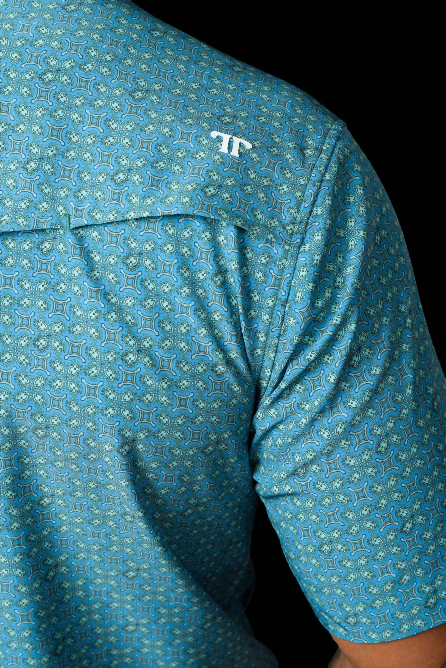 Ferrell Miles Short Sleeve Snap Shirt in blue - men's t-shirt - view 4
