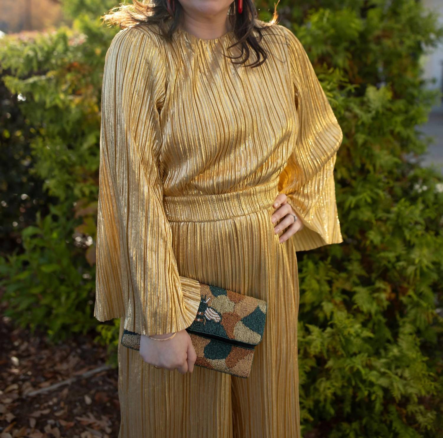 Flying Tomato - Woven Plisse Jumpsuit