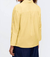 Foxcroft - Lainey Button 3/4 Sleeve Detail Popover Top