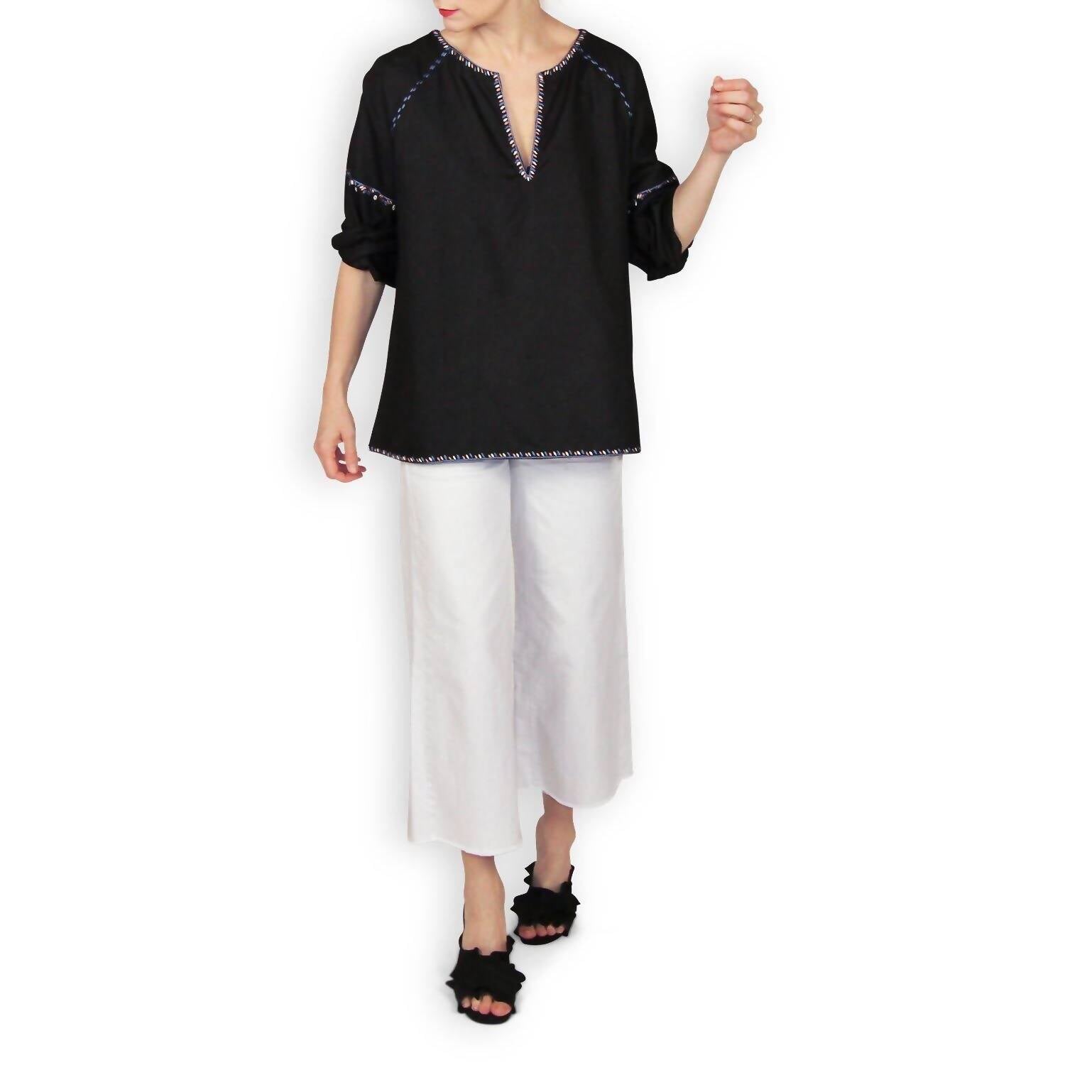 Hatch - Maternity The Embroidered Peasant Top