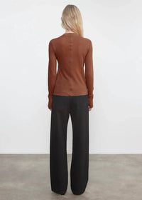 Enza Costa - Cashmere Loose-fitting Round Neck Top With Turned-up Hem