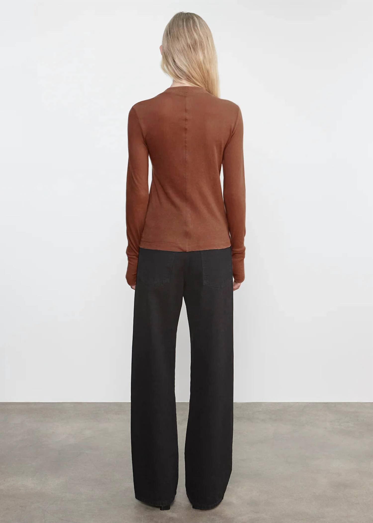 Enza Costa - Cashmere Loose-fitting Round Neck Top With Turned-up Hem