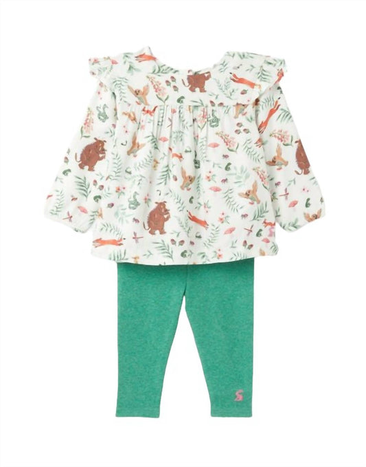 Joules - Sophia Woven Long Sleeved Top With Rib Legging Set