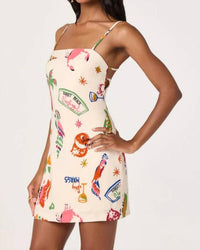 Astr - Valencia Novelty Print Open Back Mini Dress