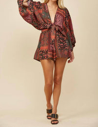 Wisteria Lane - Batwing Tie- Front Romper