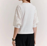 The H Edition - Millie Lace Elbow Sleeve Sweater