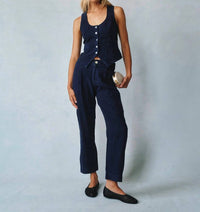 Bella Dahl - Luxe Linen Pleated Wide Leg Ankle Pant