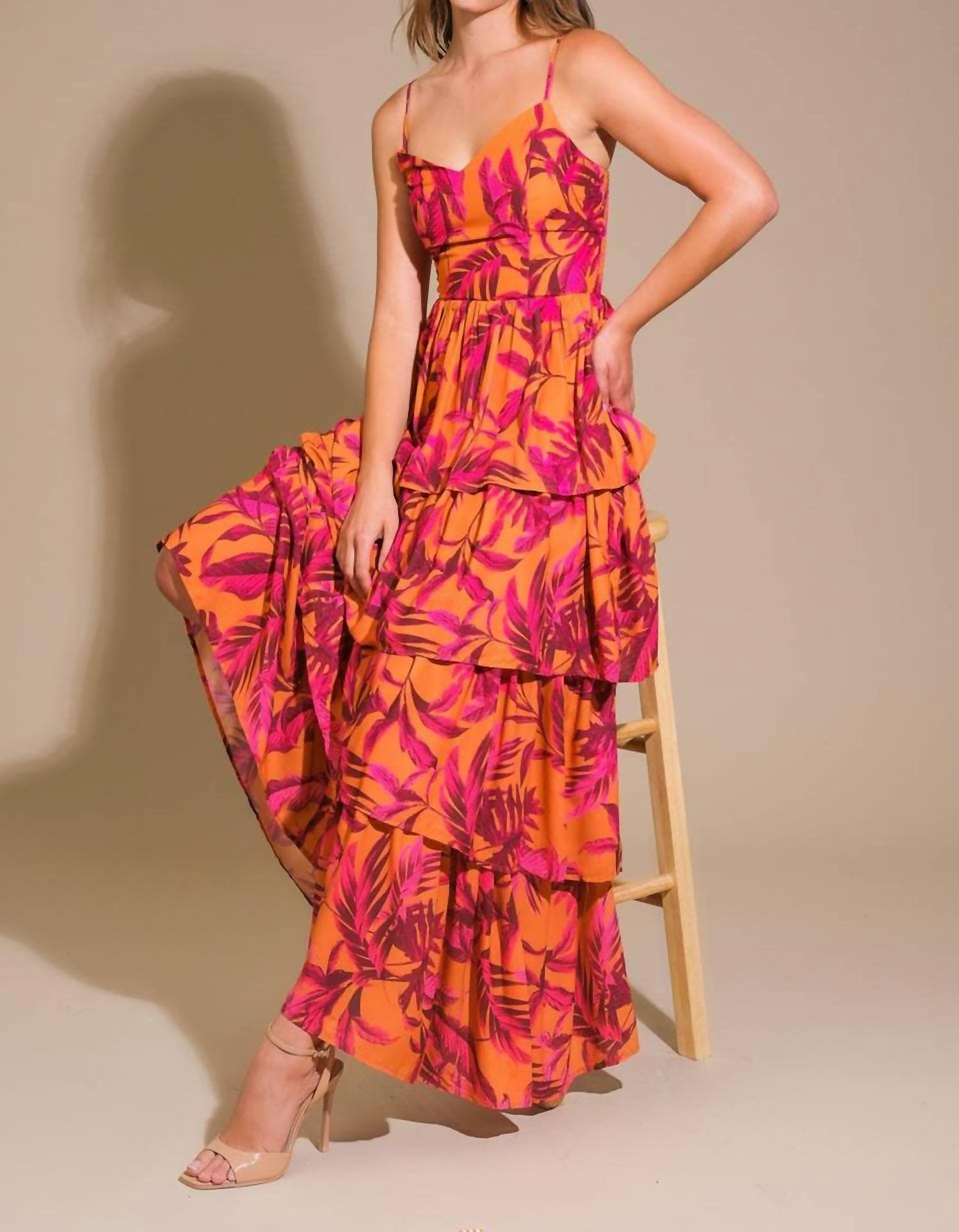 Flying Tomato - Printed Maxi Dress