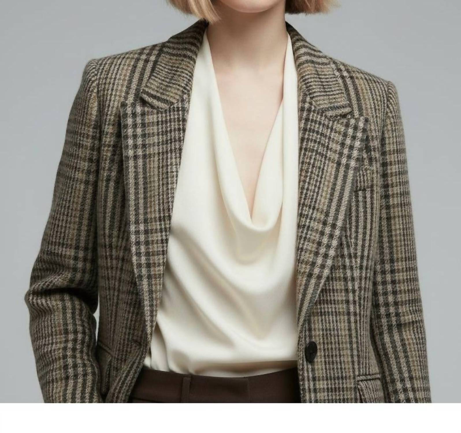 ISABEL MARANT Kerstin Long Sleeve Jacket in beige - women's jacket - detail view