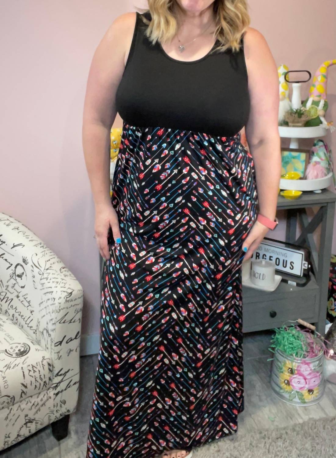 Michelle Mae - Black Arrows Maxi Dress
