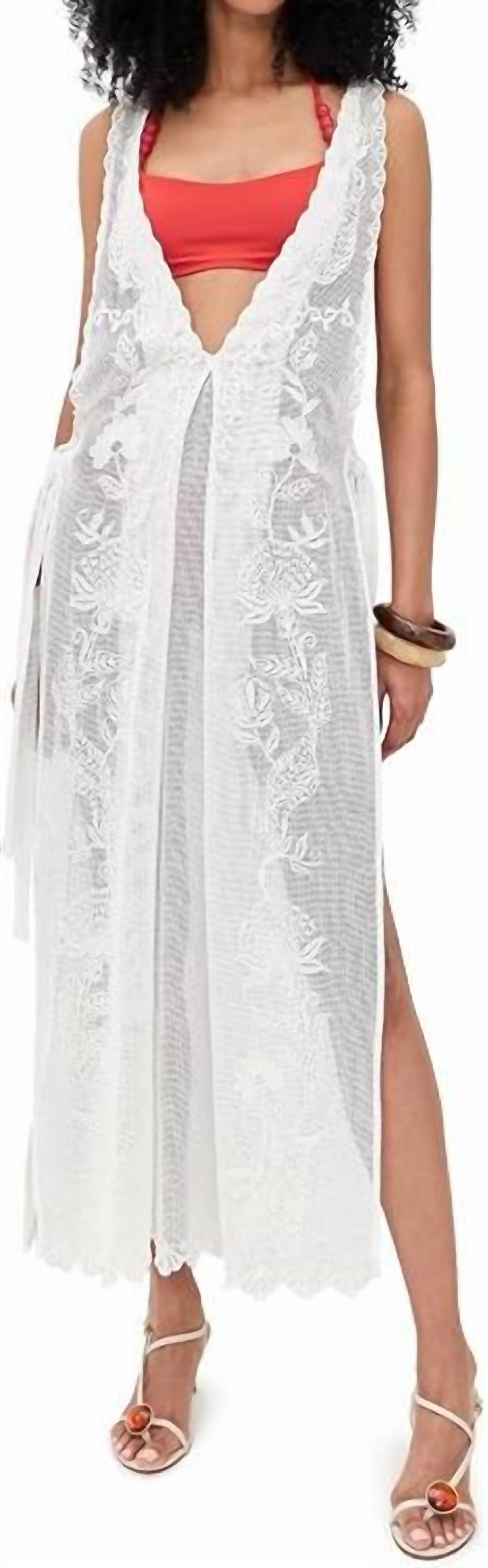 Farm Rio - Sea Flowers Embroidered Cotton Cover-up