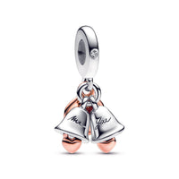 Pandora - Two Tone Wedding Bells Double Dangle Charm