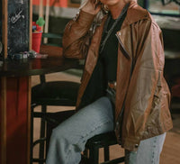 With Love, Molly - Ollie Oversized Vegan Leather Western Moto Jacket