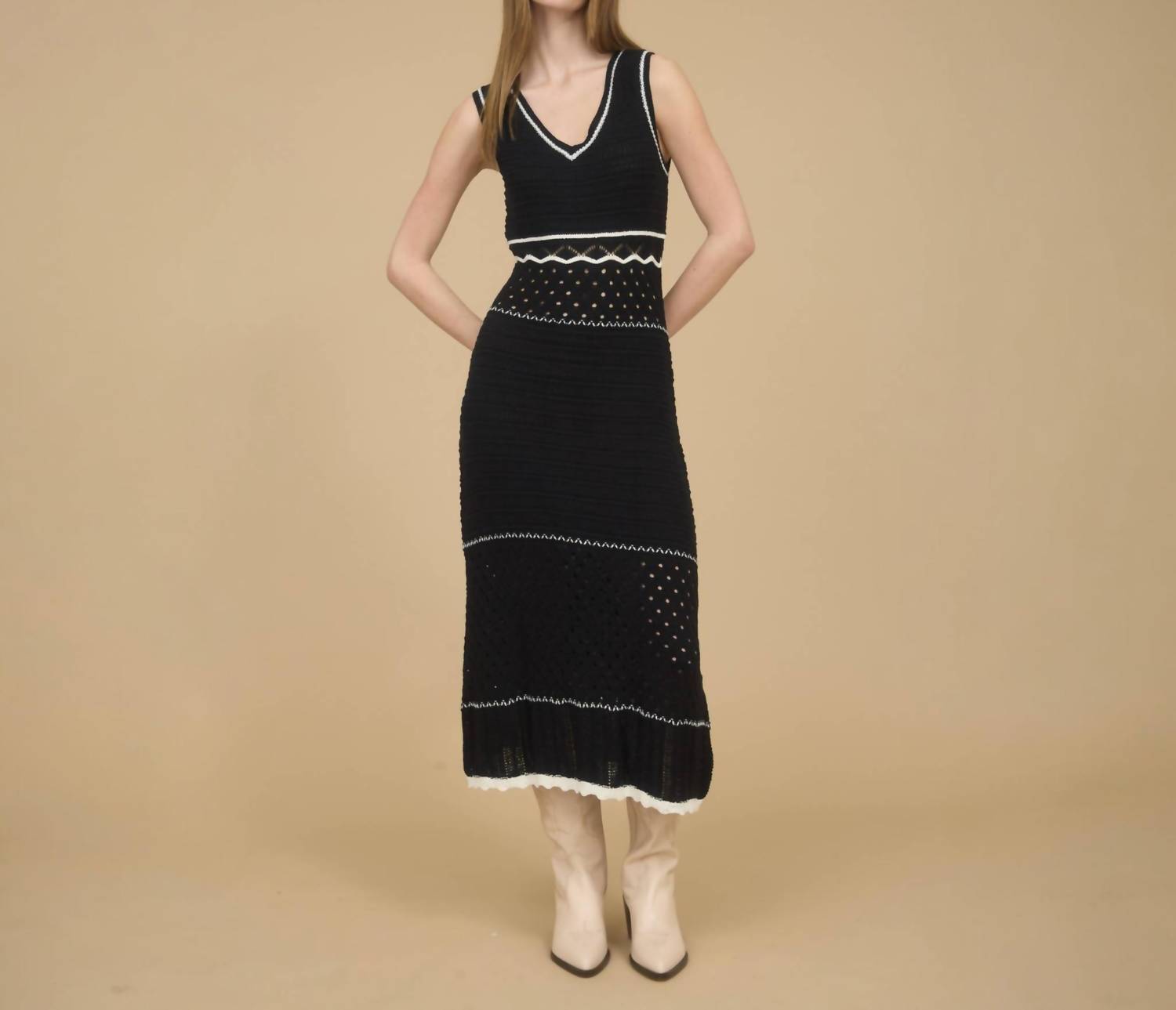 Blu Pepper - Nadia Crochet Midi Dress