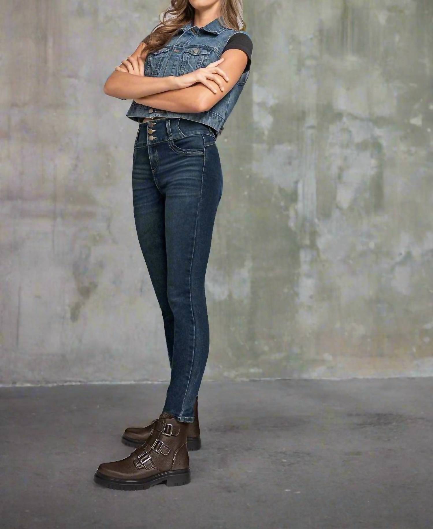 Andrea - Women's Triple Buckle Combat Boots