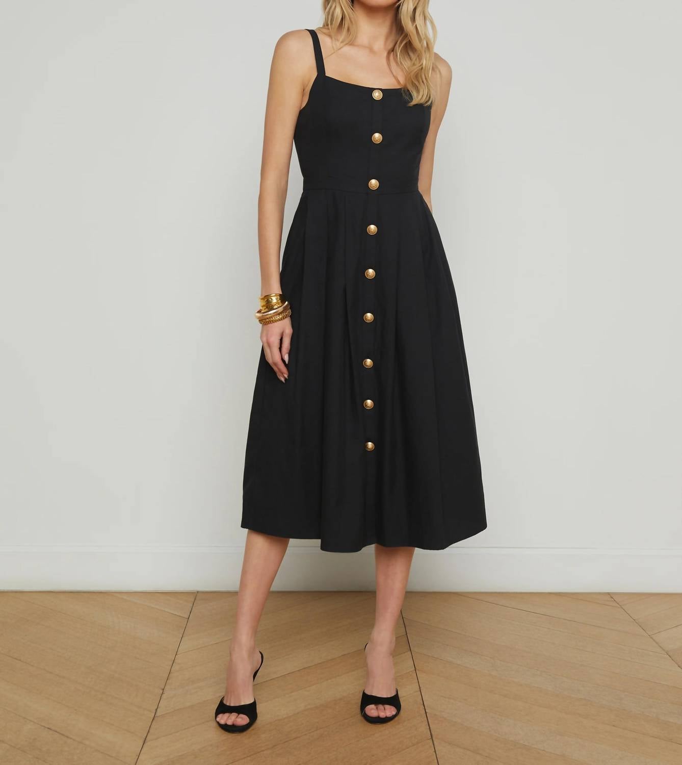 L'Agence - Esmeralda Poplin Midi Dress