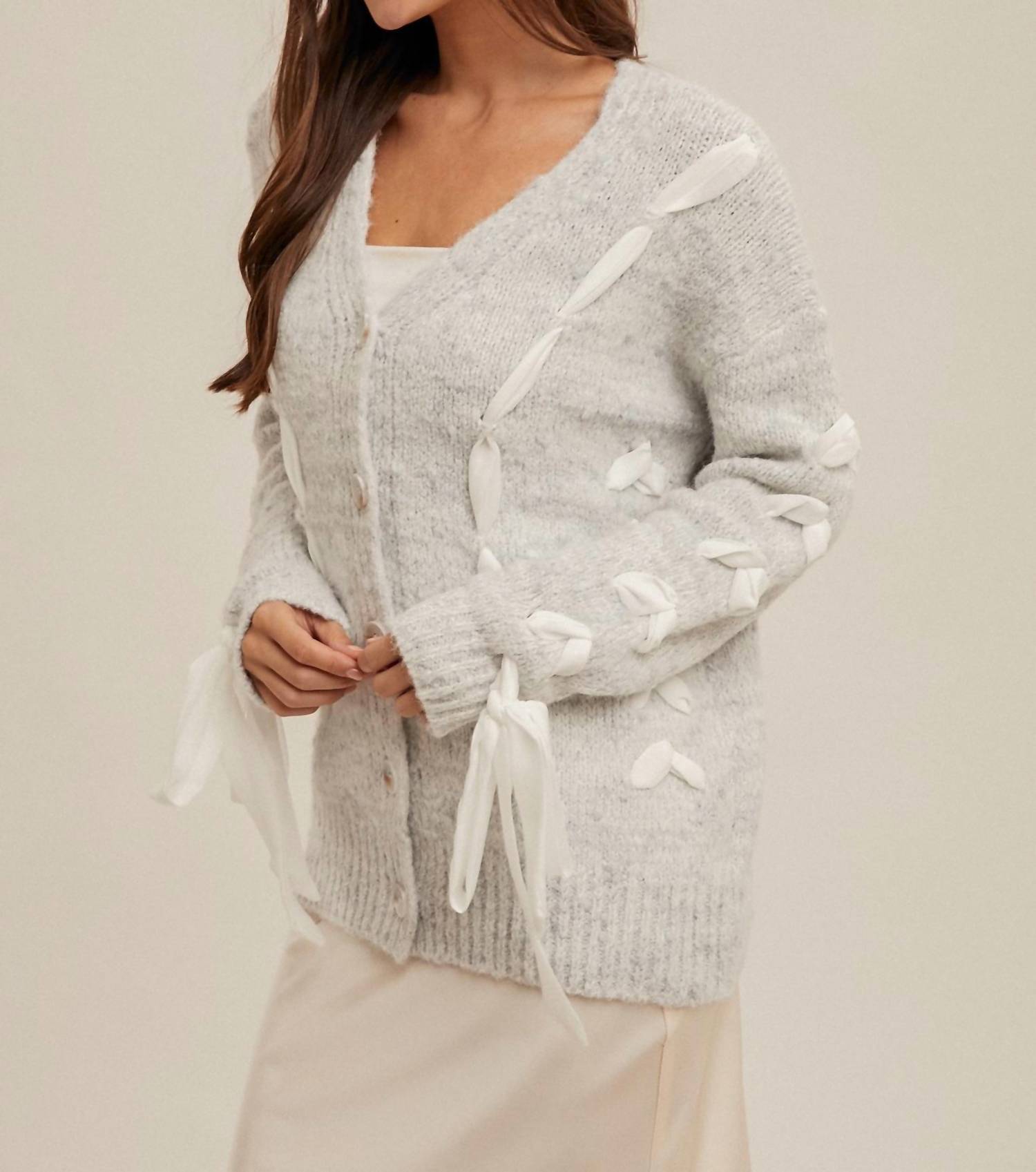 Hem & Thread - CHIFFON CONTRAST BUTTON DOWN CARDIGAN