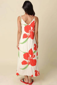 Olivaceous - Helen Bold Floral Tie Maxi Dress