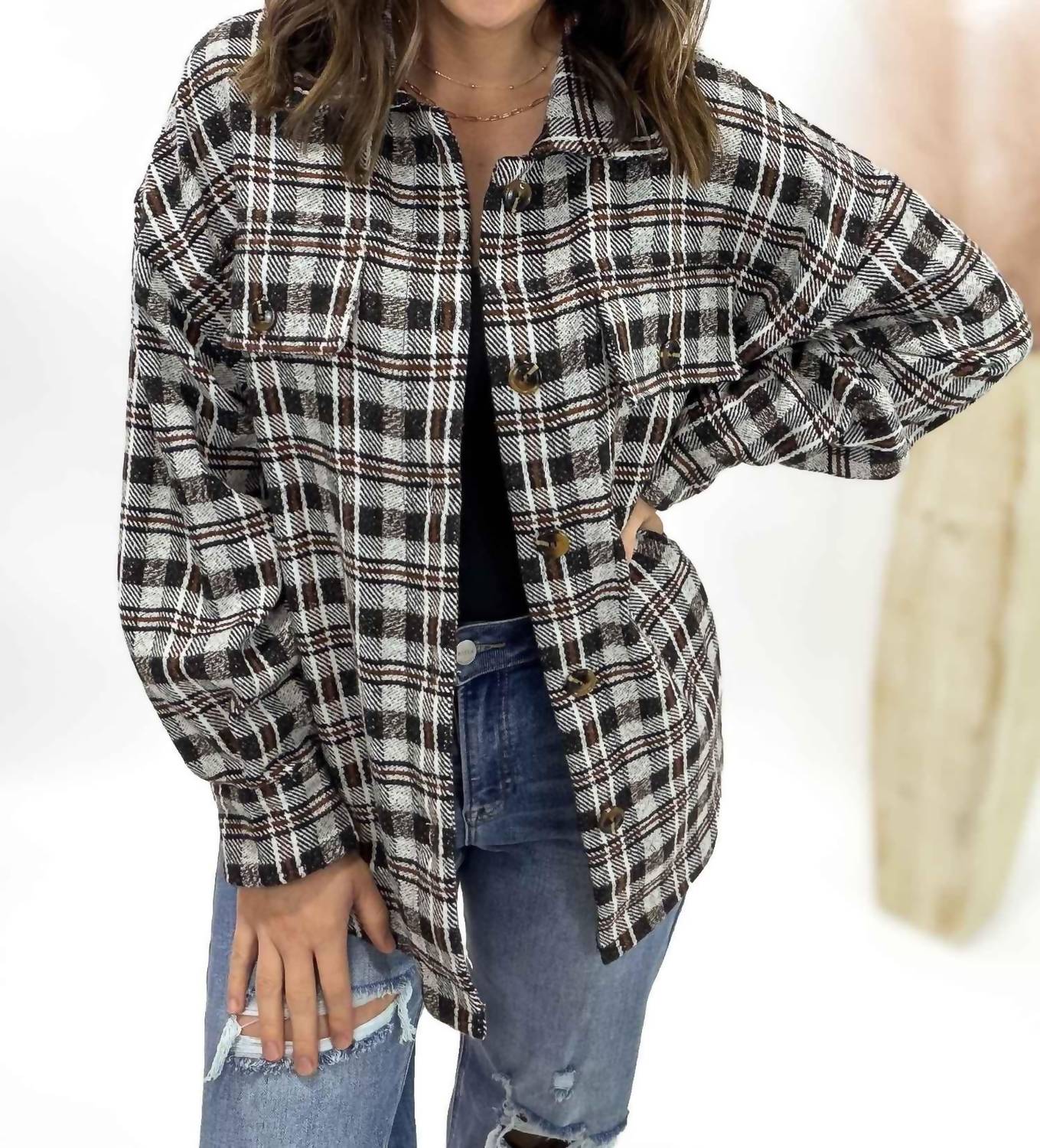 Mikarose - Autumn Maple Plaid Shacket