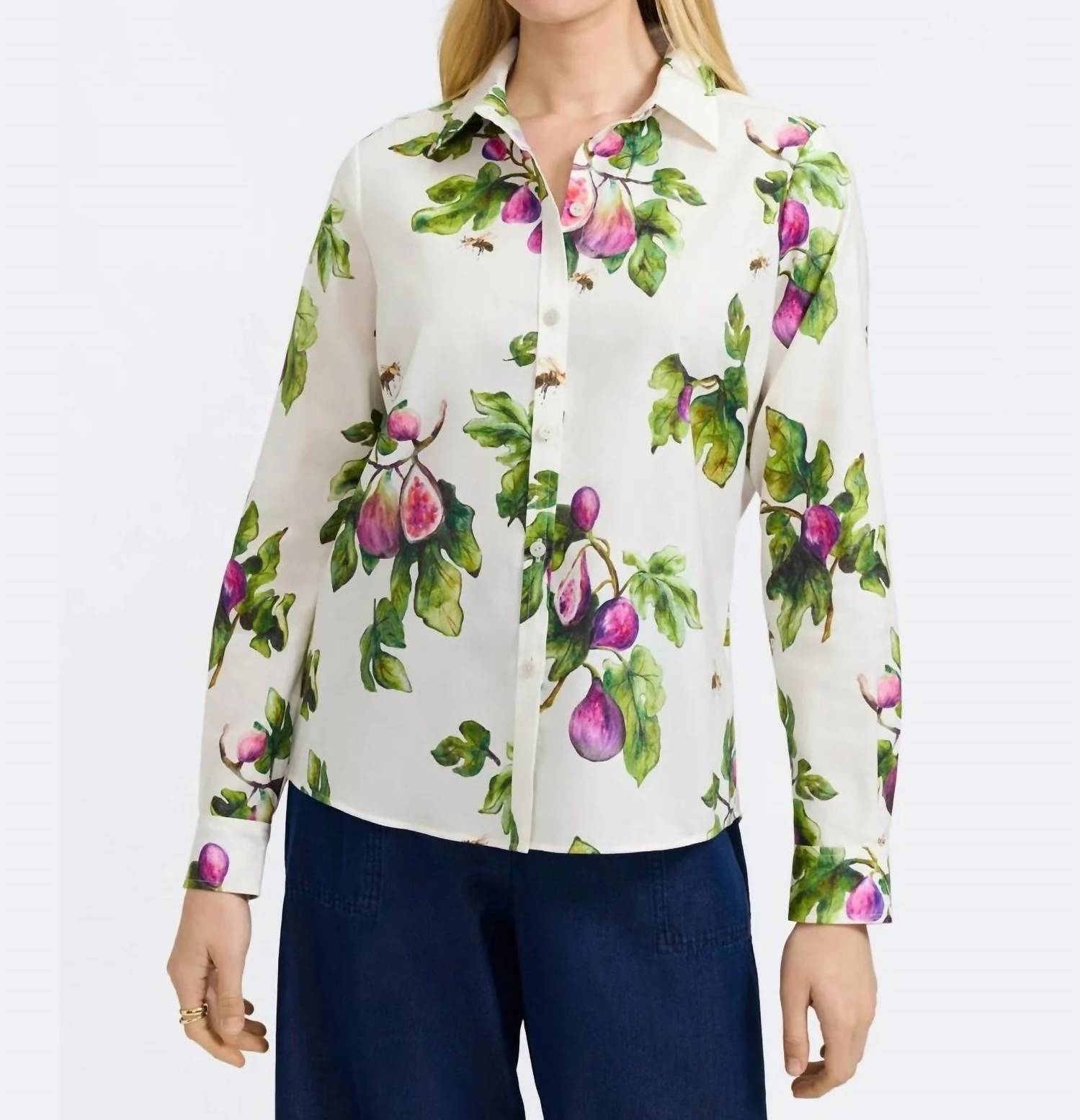 Foxcroft - Hampton Long Sleeve Sweet Figs Shirt