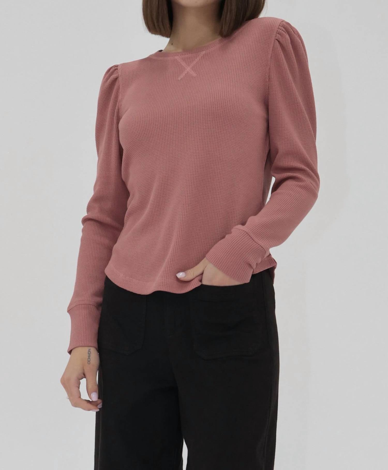 Another Love Dara Long Sleeve Top in tigerlily - women's long sleeve top