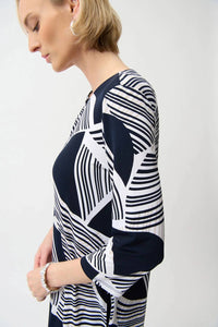 Joseph Ribkoff - Geometric Stripe Shift Dress