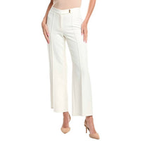 Tahari Wide Leg Front Seam Pant in white star - women's pants