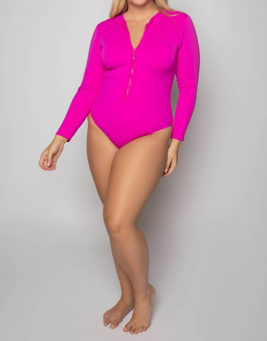 Good American - COMPRESSION LONG SLEEVE SWIMSUIT