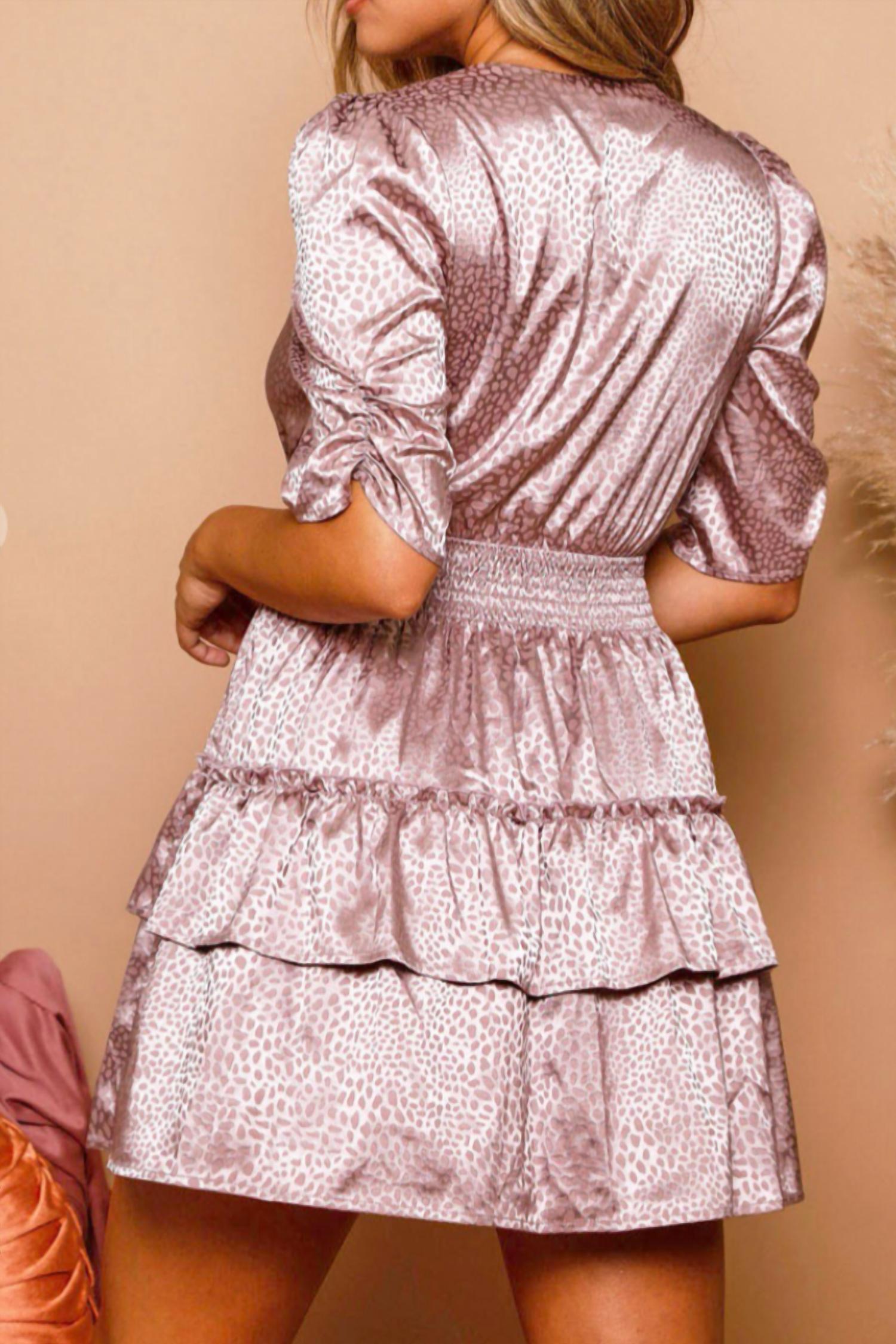 Tiered Surplice Ruffle Mini Dress