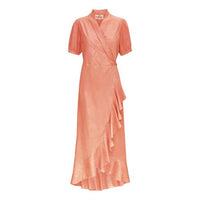Karmamia Women's Iris Dress in peach flower jacquered - women's dress
