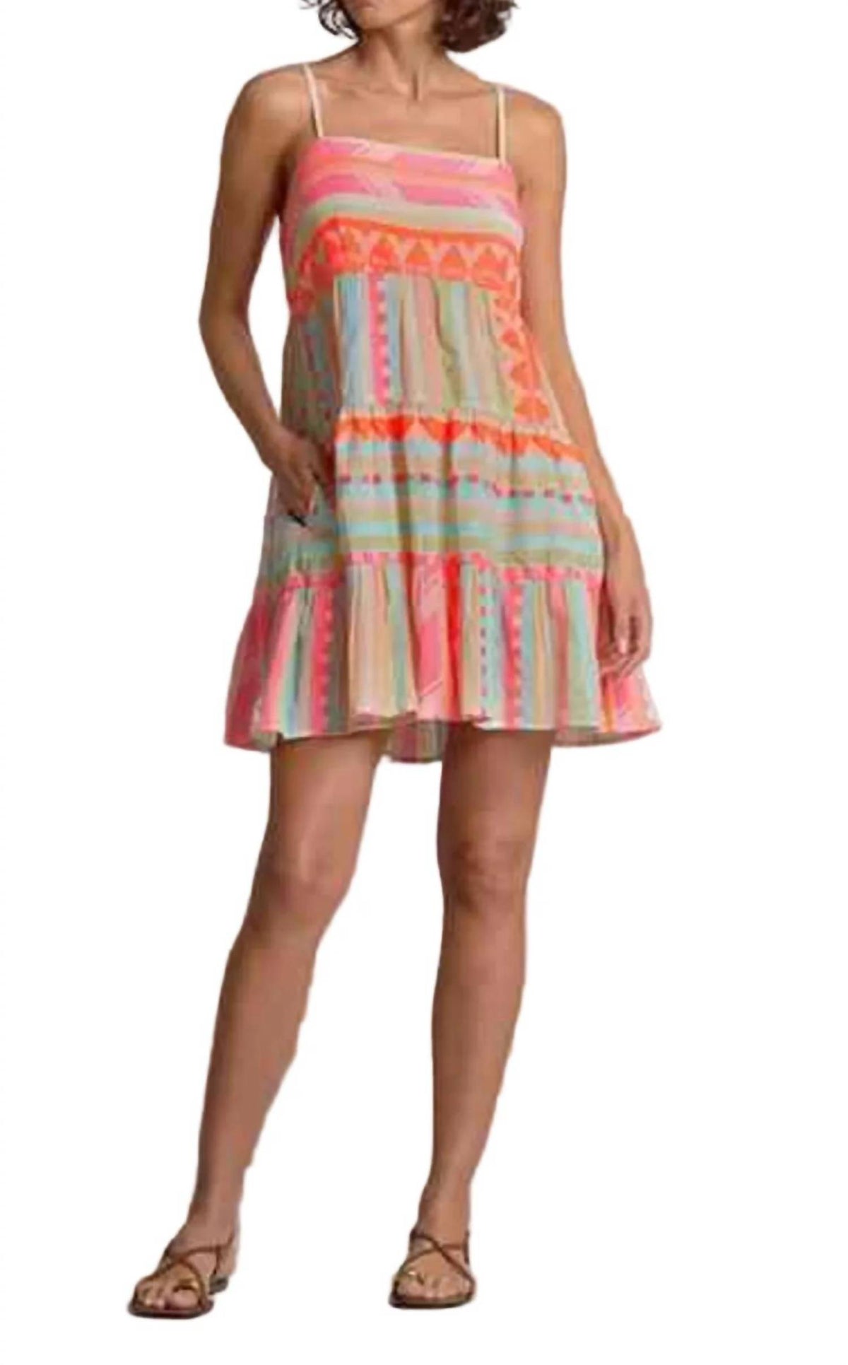 Elan - Spaghetti Straps Mini Dress