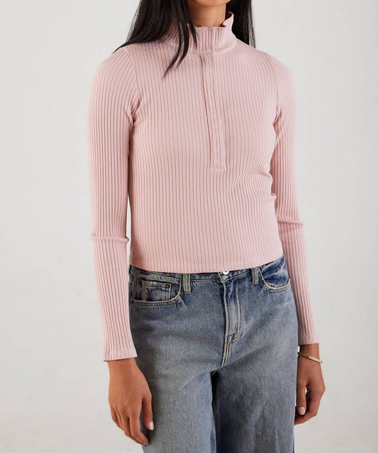 Nsf - Aii Rib Long Sleeve Crop Snap Polo