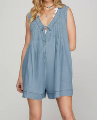 She + Sky - Lizzy Denim Romper