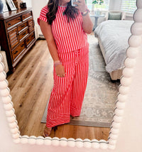 Entro - Strip Lightweight Cotton Pant Set