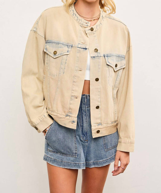 Mustard Seed - Banded Collar Denim Jacket