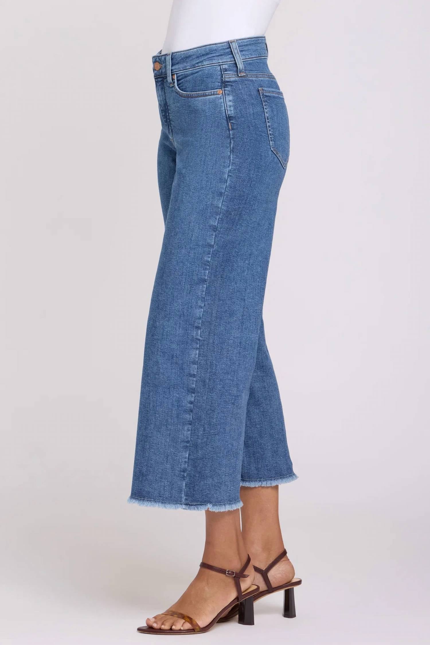 Nydj - Teresa Wide Leg Ankle Fray Hem Jeans