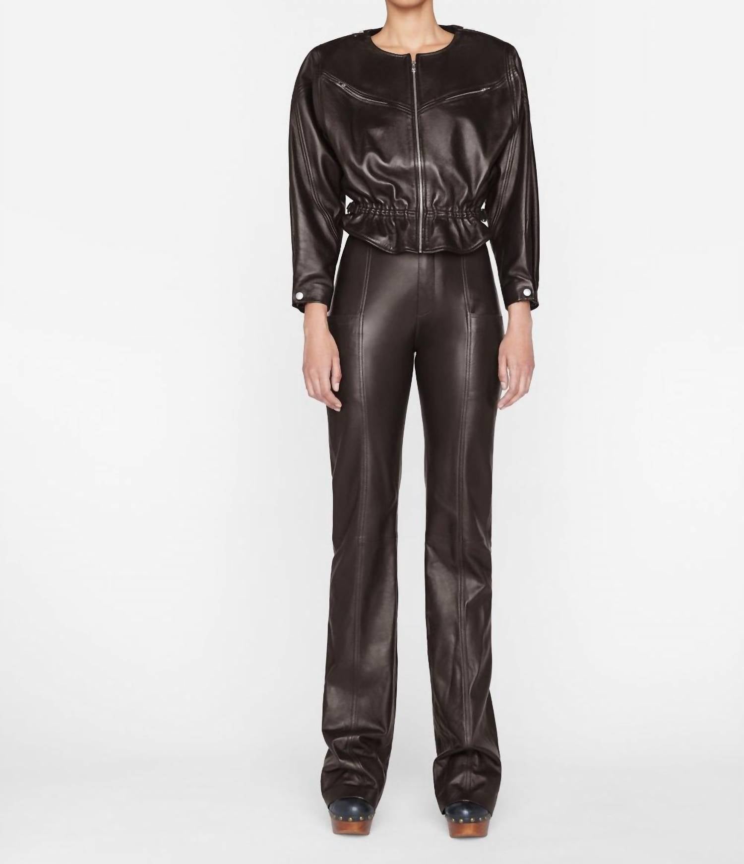 Frame - Seamed Leather Trousers