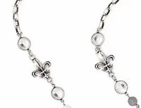 French Kande Women's Ashen Silk Mix With Wire Necklace in silver - women's jewelry - detail view