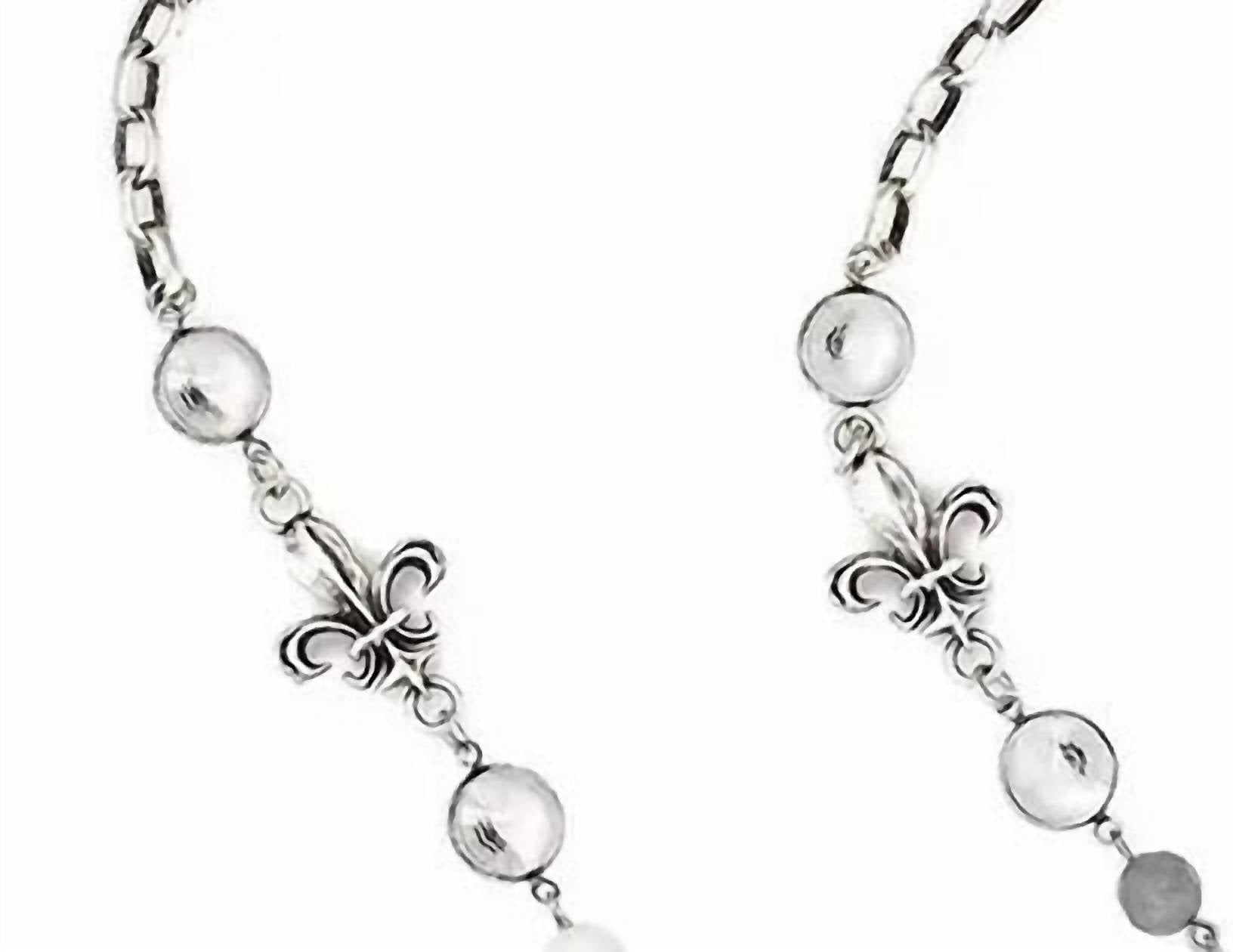 French Kande Women's Ashen Silk Mix With Wire Necklace in silver - women's jewelry - detail view