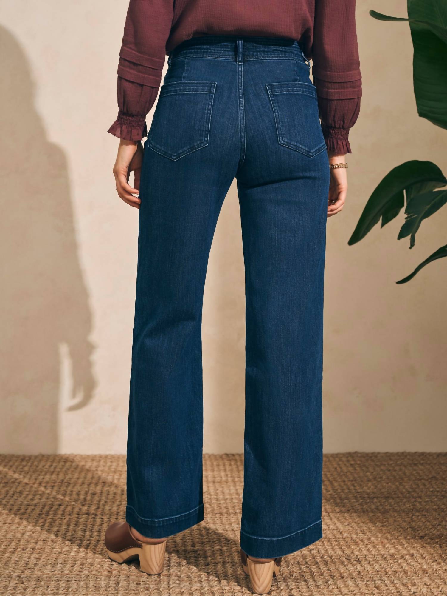 Faherty - Organic Cotton Denim Wide Leg Pant