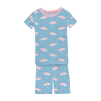 Kickee - Girls' Short Sleeve Pajama Set With Shorts