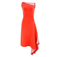 Oscar De La Renta - Sleeveless Two Tone Knit Dress