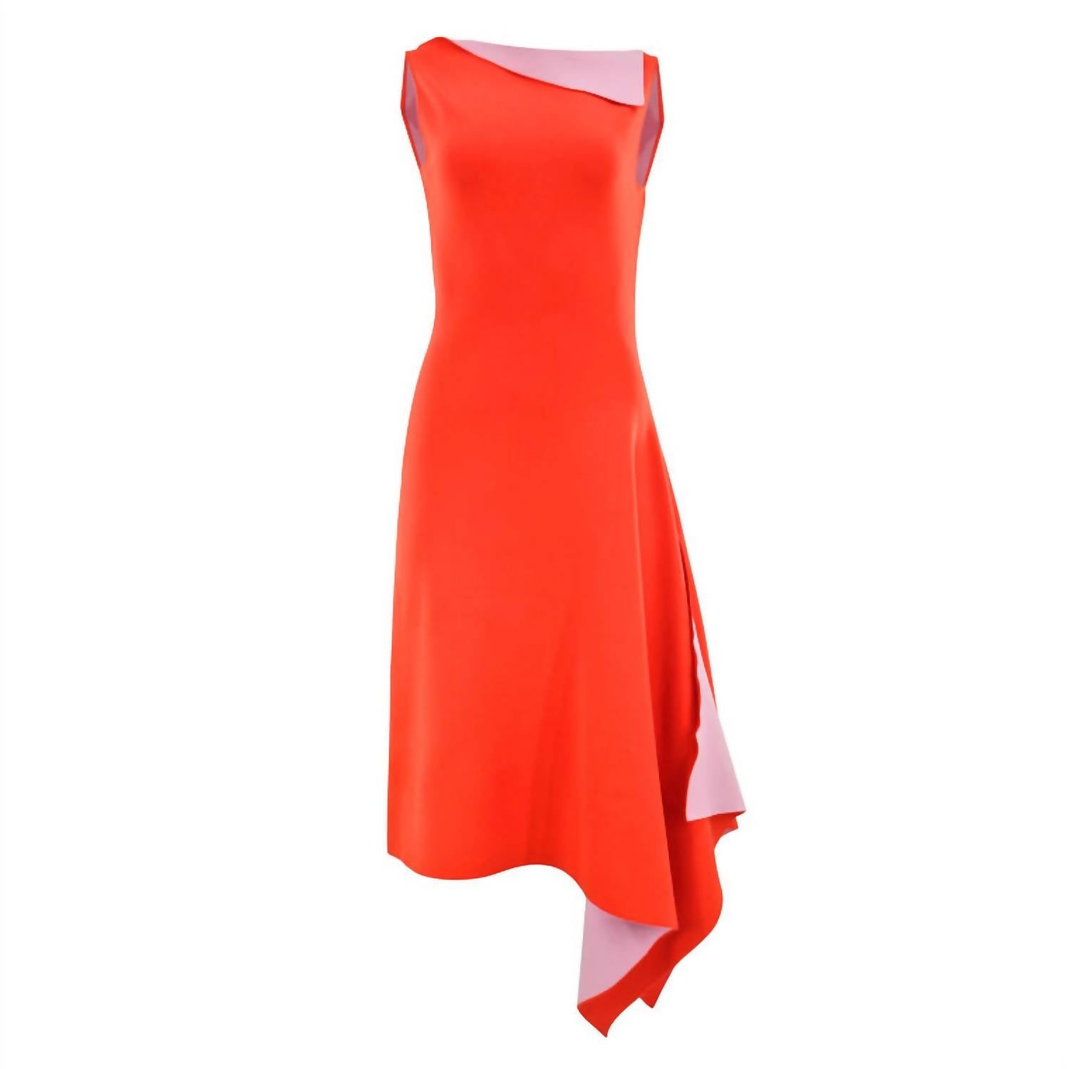 Oscar De La Renta - Sleeveless Two Tone Knit Dress