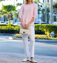 Elliott Lauren - Crissy Crew Neck Ruched Sleeve Tee