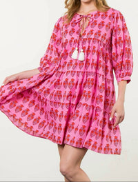 Thml - Katie Block Print Long Sleeve Floral Dress